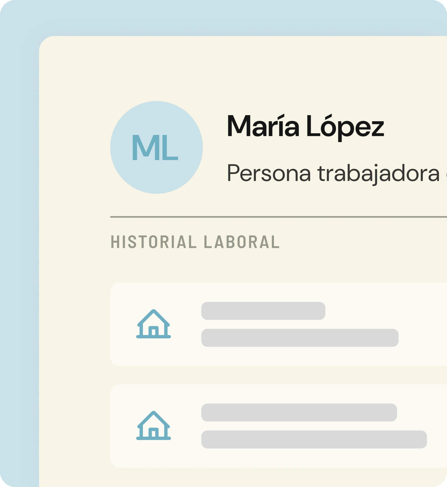 Currículum digital de María López con su historial laboral en Laris